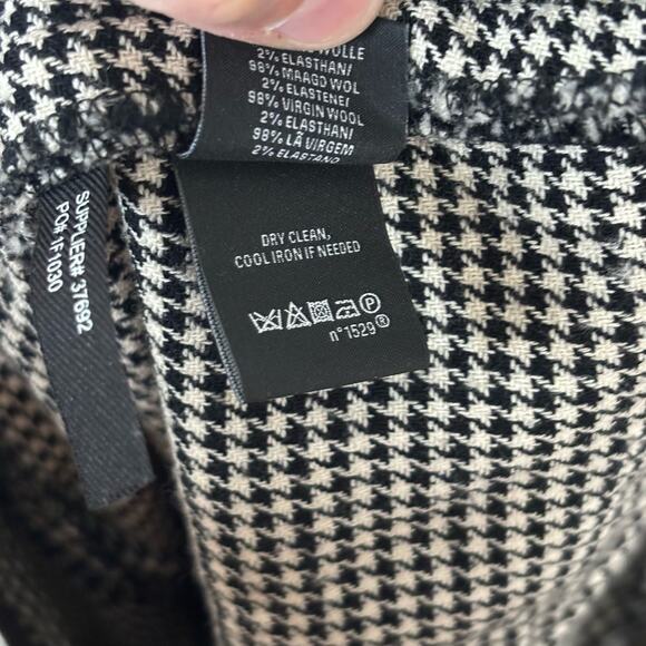 Ralph Lauren Black Label Houndstooth Wool Stretch Skinny Ankle Pants - Size 8 - Picture 11 of 11